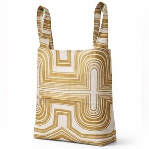 Diptyque Gold and White Geometric Tote